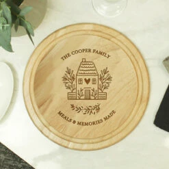 Personalised HOME Round Chopping Board | New In | Custom Kitchen Gift -Campus Gifts Sales p011508 pmc personalised home round chopping board 6