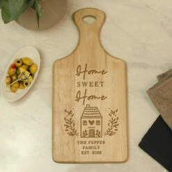 Personalised HOME Wooden Paddle Board - Customised New In Design -Campus Gifts Sales p011509 pmc personalised home round chopping board 9