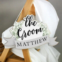 Personalised 'The Groom' Wooden Hanging Decoration - Unique Wedding Ornament