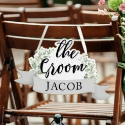 Personalised 'The Groom' Wooden Hanging Decoration - Unique Wedding Ornament -Campus Gifts Sales p071194 personalised the groom wooden hanging decoration 3