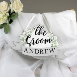 Personalised 'The Groom' Wooden Hanging Decoration - Unique Wedding Ornament -Campus Gifts Sales p071194 personalised the groom wooden hanging decoration 4