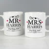 Personalised Mr & Mrs Mug Set - Ideal Wedding or Anniversary Gift - Ceramic Coffee Mugs -Campus Gifts Sales p0805b38