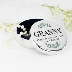Personalised Botanical Round Trinket Box - Custom Engraved Keepsake Gift -Campus Gifts Sales p1004a12 personalised botanical round trinket box 3