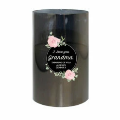 Personalised Floral Smoked Glass Jar LED Candle - Customisable Gift & Home Decor -Campus Gifts Sales p1007d45 1