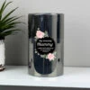 Personalised Floral Smoked Glass Jar LED Candle - Customisable Gift & Home Decor