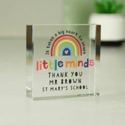 Personalised Teacher ‘Shape Little Minds’ Crystal Token | Unique Ornaments & Trinkets -Campus Gifts Sales p1007e27 3