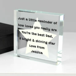 Personalised ‘Star Poem’ Large Crystal Token - Unique Ornament & Trinket Gift