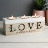 Personalised ‘Love’ Botanical Triple Tealight Box | Unique Gift Idea | Tins & Storage