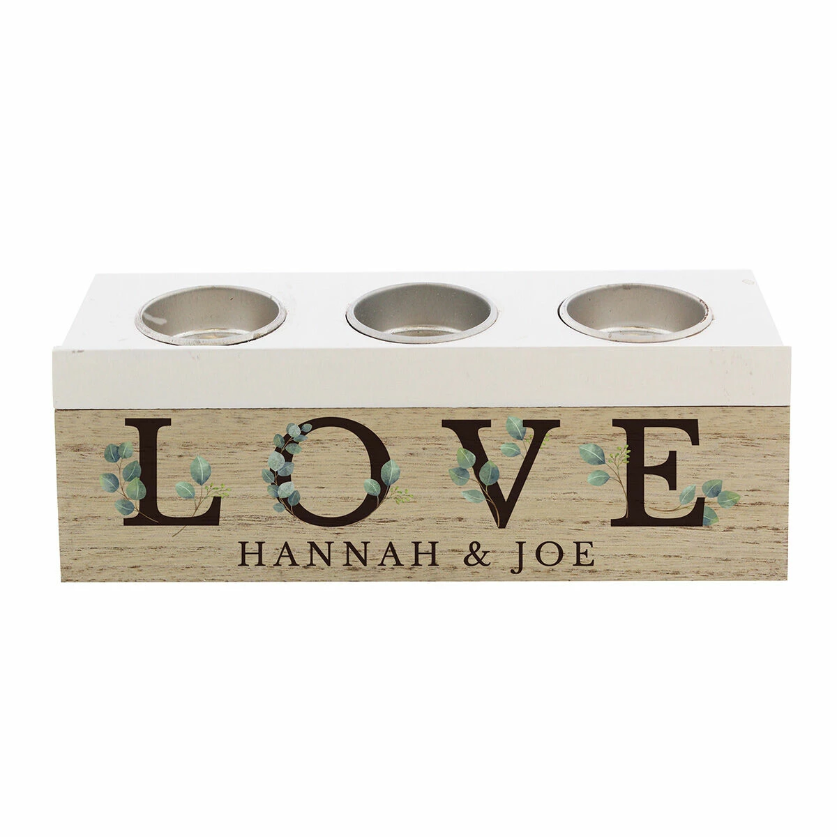 Personalised ‘Love’ Botanical Triple Tealight Box | Unique Gift Idea | Tins & Storage 6 Personalised ‘Love’ Botanical Triple Tealight Box | Unique Gift Idea | Tins & Storage - Image 4