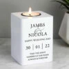 Personalised Couples White Wooden Tealight Holder | New In | Unique Gift Idea -Campus Gifts Sales p1011f45 pmc personalised couples white wooden tealight holder 1