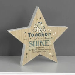 Personalised 'My Star Teacher' Rustic Wooden Star Decoration | Unique Teacher Gift -Campus Gifts Sales p1011f71 1