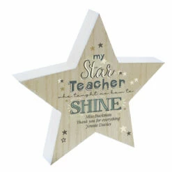 Personalised 'My Star Teacher' Rustic Wooden Star Decoration | Unique Teacher Gift -Campus Gifts Sales p1011f71 4