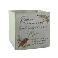 Personalised Robin Memorial Concrete Plant Pot - New In -Campus Gifts Sales p1013a10 pmc personalised robin memorial concrete plant pot 5