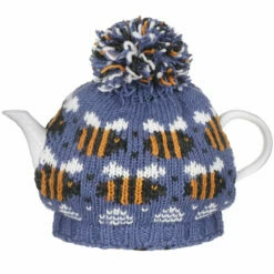 Pachamama Beehive Denim Tea Cosy | New In | Handmade Tea Cover -Campus Gifts Sales pachamama beehtcd beehive denim tea cosy 2