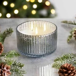 Paddywax Cypress & Fir Large 3 Wick Soy Candle in Silver Mercury Glass 5 Paddywax Cypress & Fir Large 3 Wick Soy Candle in Silver Mercury Glass -Campus Gifts Sales paddywax cfh1501eu cypress fir large 3 wick mercury glass candle lifestyle