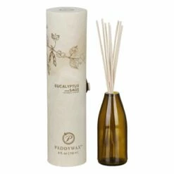Paddywax Eco Eucalyptus & Sage Green Reed Diffuser | Natural Home Fragrance