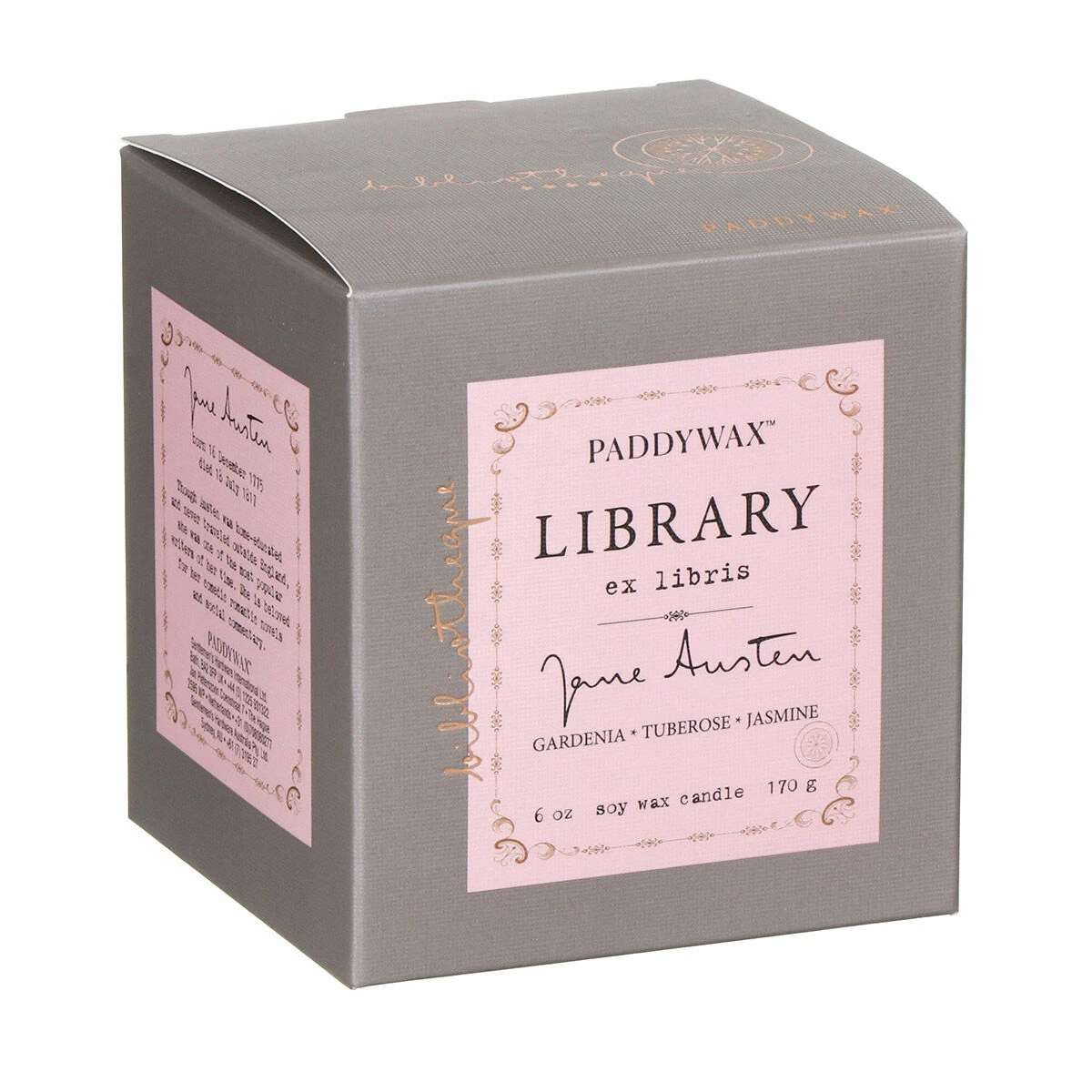 Paddywax Library Jane Austen Boxed Soy Candle | 170g | Elegant Home Fragrance 6 Paddywax Library Jane Austen Boxed Soy Candle | 170g | Elegant Home Fragrance - Image 4