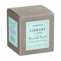 Paddywax Library 170g Charlotte Bronte Boxed Soy Candle - Elegant Home Fragrance -Campus Gifts Sales paddywax gl14eu library candle 3