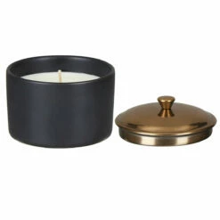 Paddywax Hygge 141g Bergamot & Mahogany Black Ceramic Soy Candle | Fragrant Home Decor -Campus Gifts Sales paddywax hy503eu hygee bergamot mahogony black ceramic candle 02