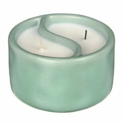 Paddywax Yin Yang Green Tea & Aloe Ceramic Soy Candle - 311g | Relaxing Home Fragrance