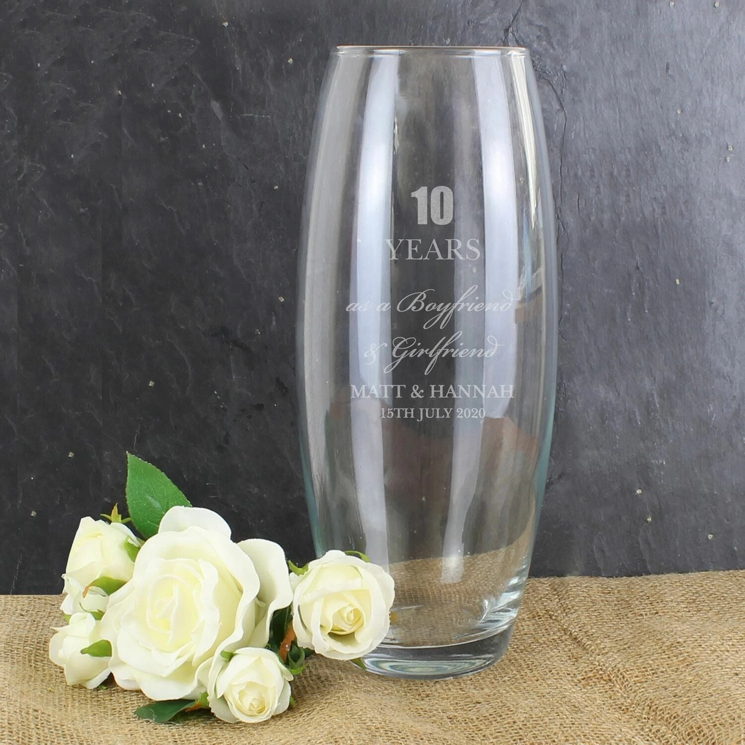 Personalised Anniversary Glass Bullet Vase - Unique Keepsake Gift 7 Personalised Anniversary Glass Bullet Vase - Unique Keepsake Gift - Image 5