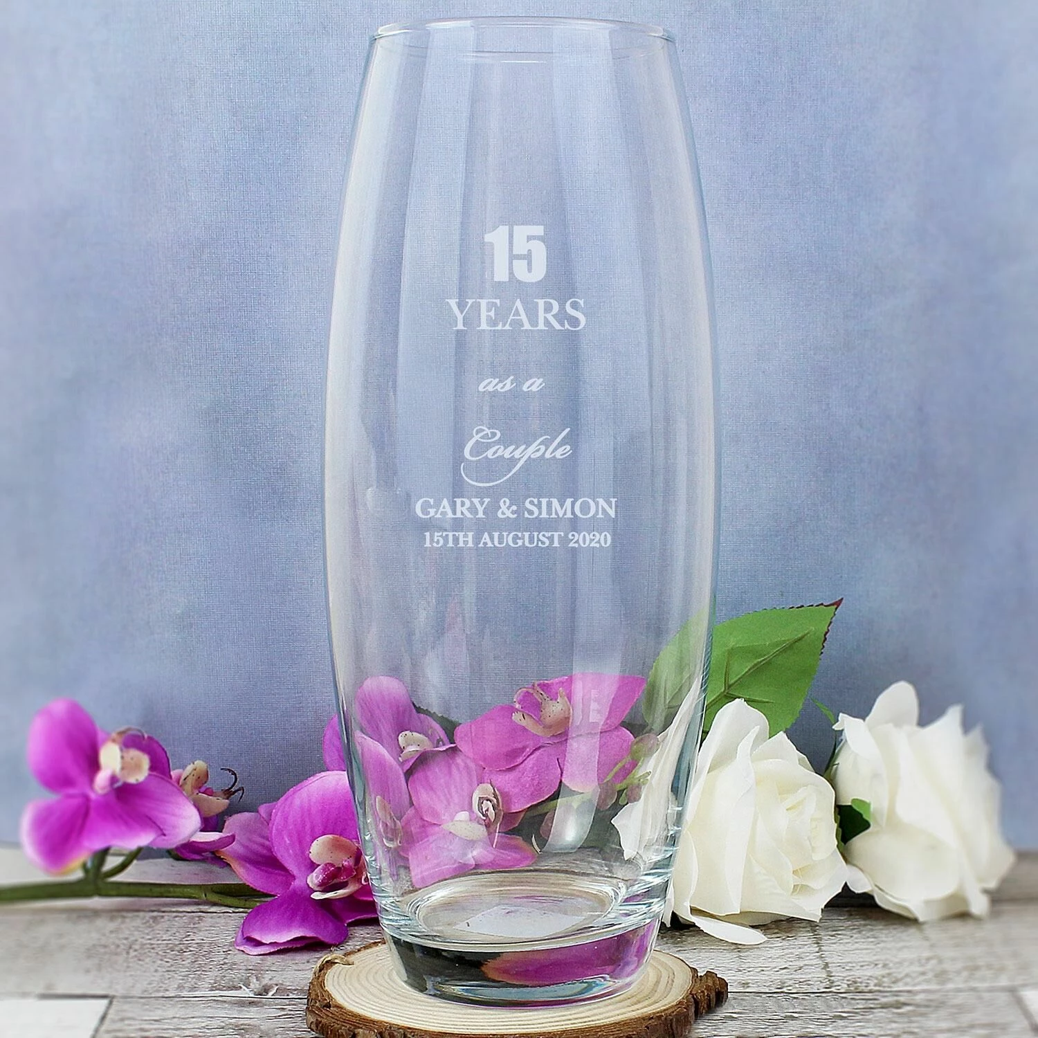 Personalised Anniversary Glass Bullet Vase - Unique Keepsake Gift 8 Personalised Anniversary Glass Bullet Vase - Unique Keepsake Gift - Image 6