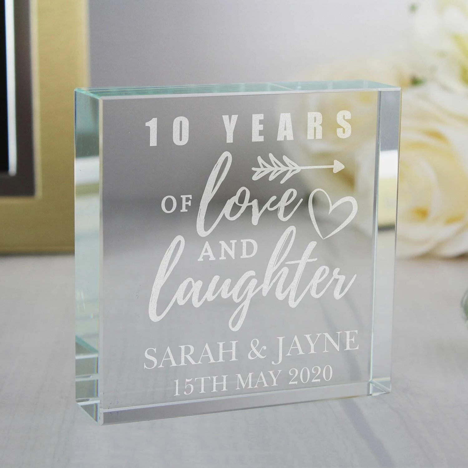 Personalised Anniversary Large Crystal Token | Unique Ornaments & Trinkets 5 Personalised Anniversary Large Crystal Token | Unique Ornaments & Trinkets - Image 3