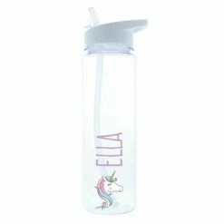 Personalised Unicorn Water Bottle - Custom Name, BPA-Free, 500ml - Ideal for Kids & Adults -Campus Gifts Sales personalised memento company p103207 unicorn water bottle 2