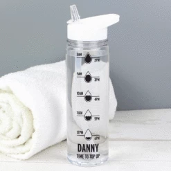 Personalised Black ‘Hydration Tracker’ Water Bottle - Stay Hydrated in Style