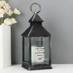 Personalised Antique Scroll Rustic Black Lantern - Unique Ornament & Trinket