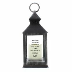 Personalised Antique Scroll Rustic Black Lantern - Unique Ornament & Trinket -Campus Gifts Sales pmc p1007c18 black lantern 2
