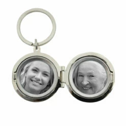 Personalised Floral Round Photo Frame Keyring - Customisable Ornament & Trinket -Campus Gifts Sales pmc personalised p0102z26 floral round photo frames keyring 03