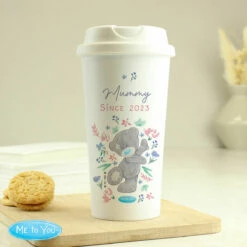 Me To You Personalised Floral Travel Mug - Customisable Gift for Tea & Coffee Lovers