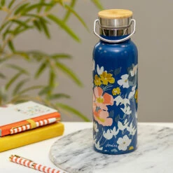 Joules Floral Print 500ml Metal Water Bottle | Stylish & Eco-Friendly Hydration -Campus Gifts Sales portico jls2106 joules floral print metal water bottle lifestyle