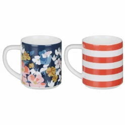 Joules The Bright Side Set Of Two Stackable Mugs - New In -Campus Gifts Sales portico jls2193 joules the bright side set of two stackable mugs 4
