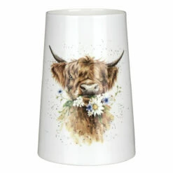 Wrendale Cow 'Daisy Coo' 20cm Vase - Handcrafted Ornamental Home Decor