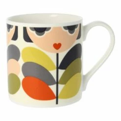 Orla Kiely Lady Stem Multi Large Mug - Stylish & Durable Ceramic Mug