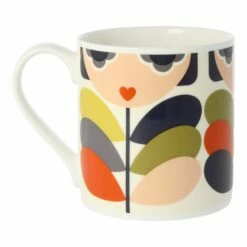 Orla Kiely Lady Stem Multi Large Mug - Stylish & Durable Ceramic Mug -Campus Gifts Sales qok130c