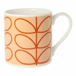 Orla Kiely Linear Stem Tomato Large Mug - Stylish Ceramic Coffee Cup