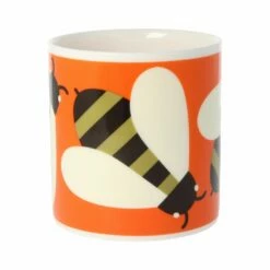 Orla Kiely Busy Bee Orange Large Mug - Stylish & Functional Tea & Coffee Cup -Campus Gifts Sales qok134b