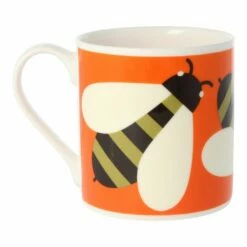 Orla Kiely Busy Bee Orange Large Mug - Stylish & Functional Tea & Coffee Cup -Campus Gifts Sales qok134c