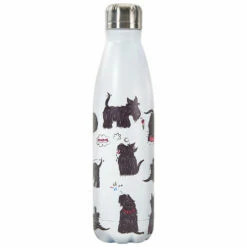 Eco Chic White Scatty Scotty Dogs 500ml Thermal Drinks Bottle | Insulated Water Bottle