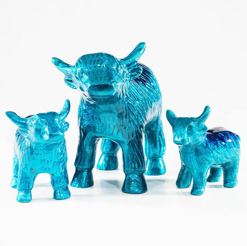 Tilnar Art Aluminark Brushed Aqua Extra Large Highland Cow - New In 5 Tilnar Art Aluminark Brushed Aqua Extra Large Highland Cow - New In - Image 3