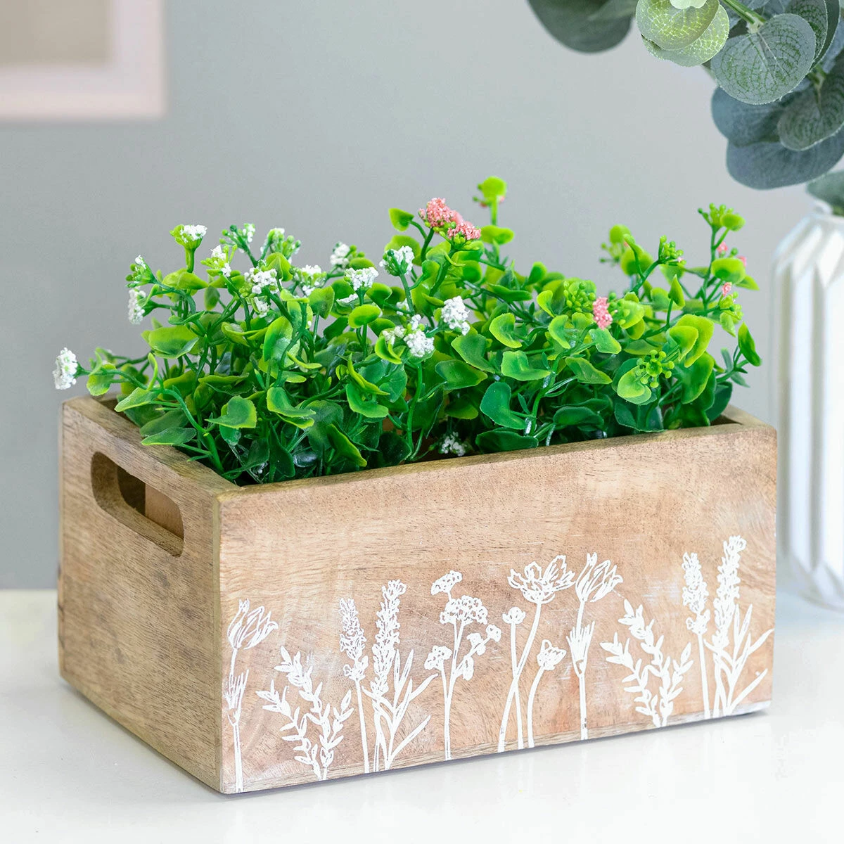 Transomnia Small Wooden Meadow Flowers Trug - Handcrafted Ornamental Basket 5 Transomnia Small Wooden Meadow Flowers Trug - Handcrafted Ornamental Basket - Image 3