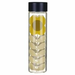 Orla Kiely Daisy Stem Glass Water Bottle - Stylish & Eco-Friendly Hydration