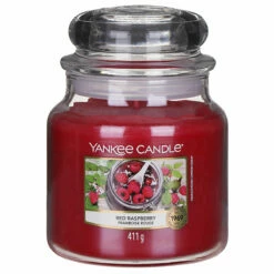 Yankee Candle Red Raspberry Medium Jar Candle - Long-Lasting Fragrance, 623g
