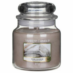 Yankee Candle Warm Cashmere Medium Jar Candle - Long-Lasting Fragrance for Home