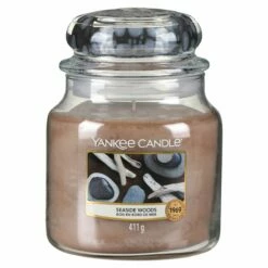 Yankee Candle Seaside Woods Medium Jar Candle - Long-Lasting Fragrance for Home -Campus Gifts Sales yankee candle 1609100e medium jar seaside woods