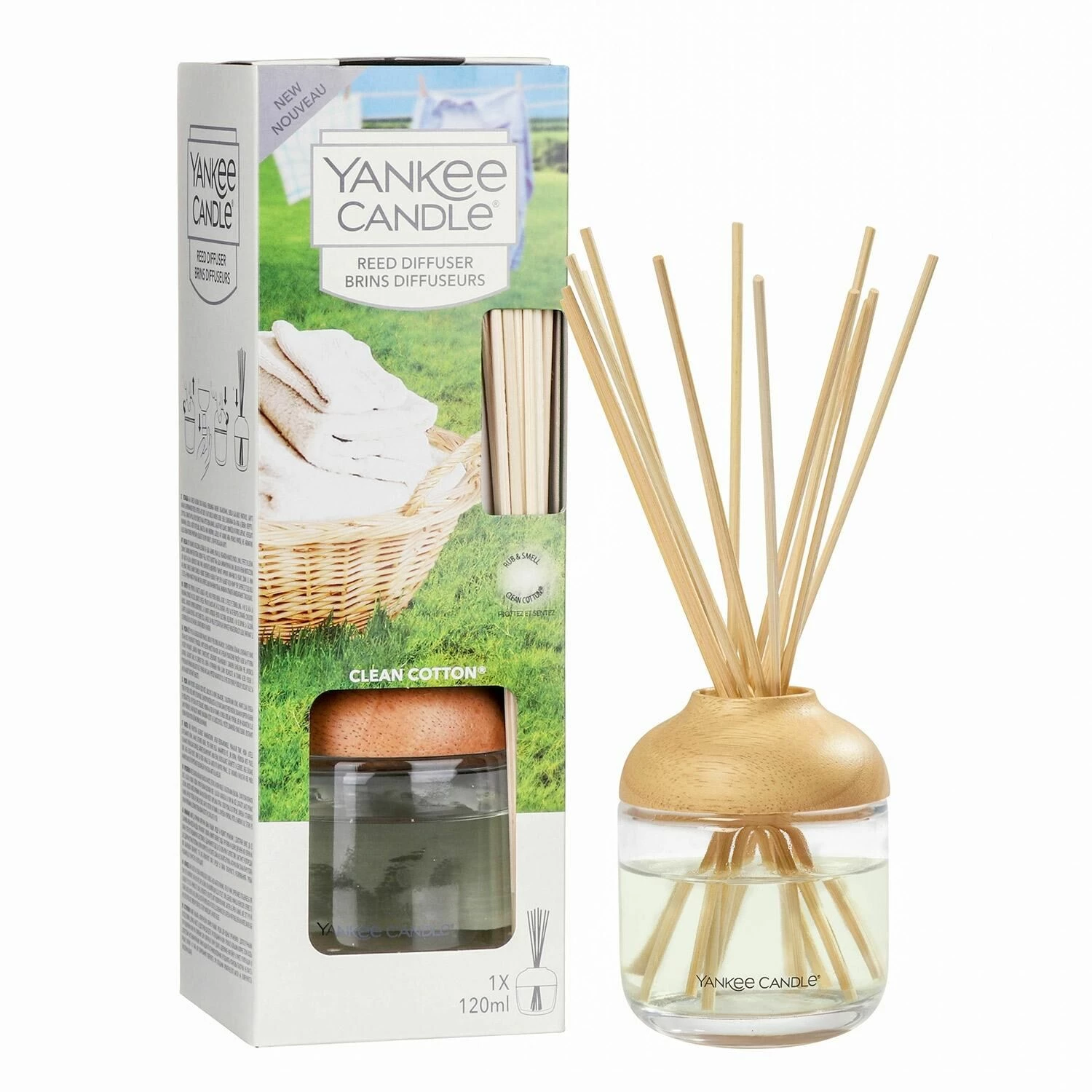 Yankee Candle Clean Cotton Reed Diffuser - Fresh & Crisp Home Fragrance 3 Yankee Candle Clean Cotton Reed Diffuser - Fresh & Crisp Home Fragrance
