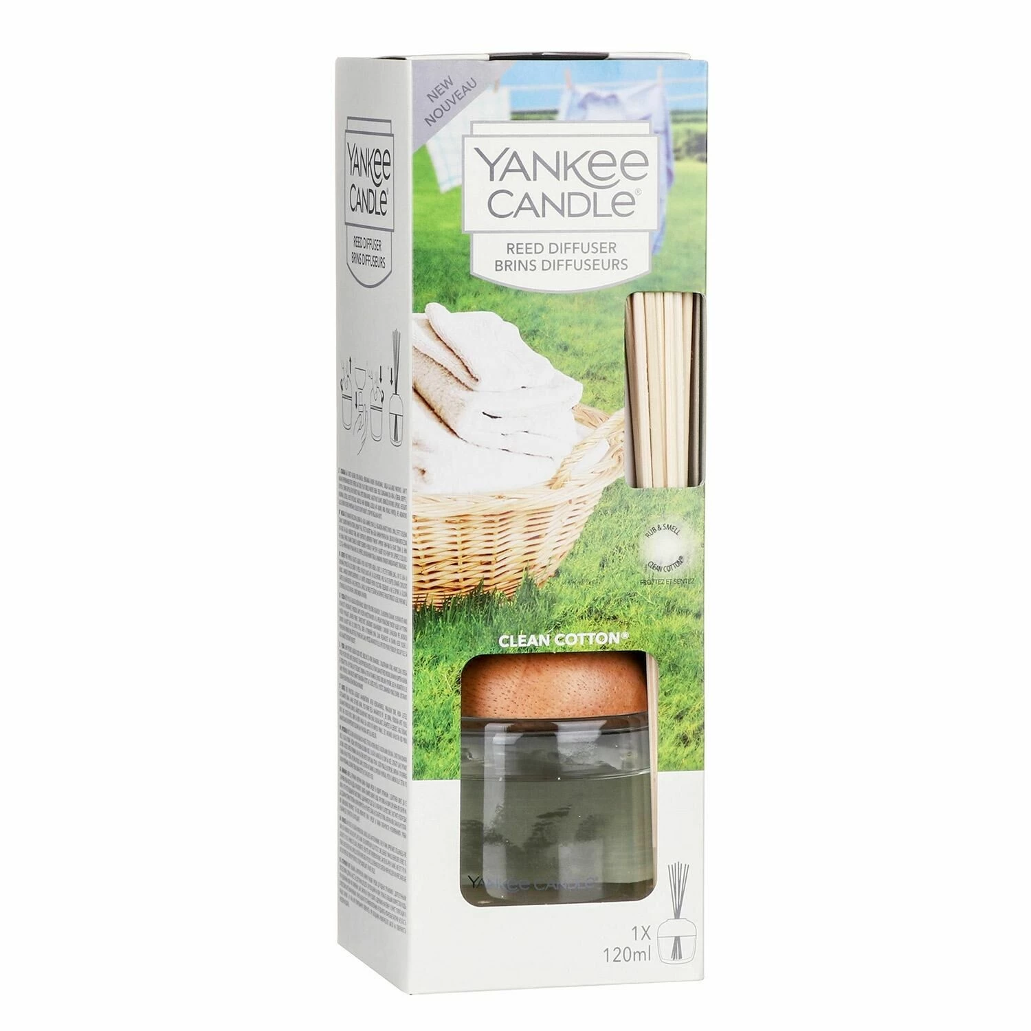 Yankee Candle Clean Cotton Reed Diffuser - Fresh & Crisp Home Fragrance 4 Yankee Candle Clean Cotton Reed Diffuser - Fresh & Crisp Home Fragrance - Image 2